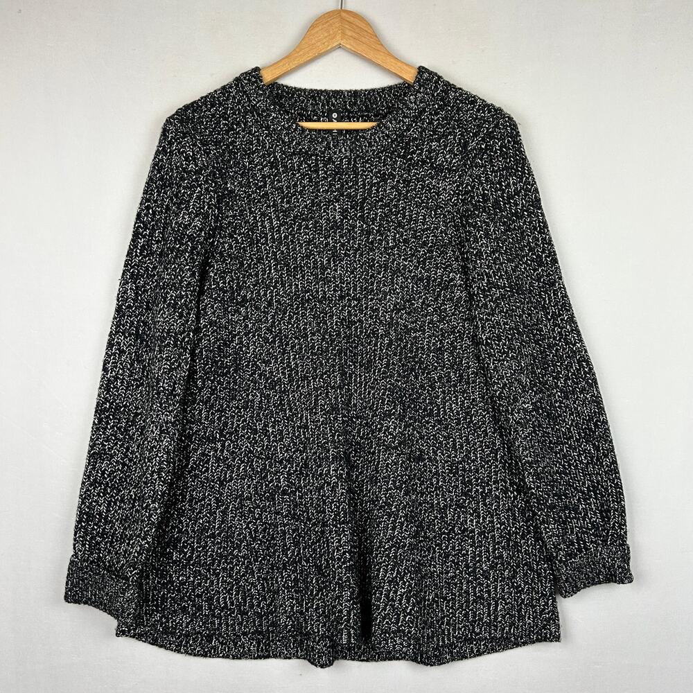 Athleta Sierra Crew Neck Sweater Heather Black Long Sleeve 599671 Women's Size L